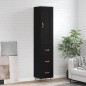 Highboard Schwarz 34,5x34x180 cm Holzwerkstoff Highboard Schwarz 34,5x34x180 cm Holzwerkstoff