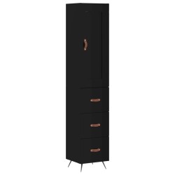 Highboard Schwarz 34,5x34x180 cm Holzwerkstoff