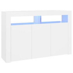 vidaXL Sideboard mit LED-Leuchten Weiß 115,5x30x75 cm