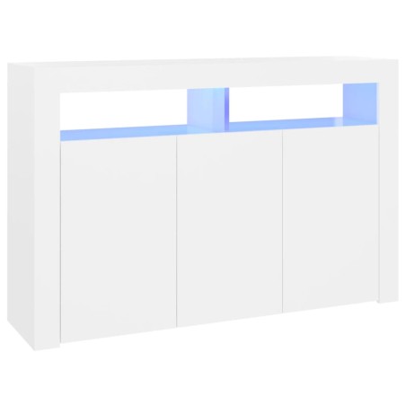 vidaXL Sideboard mit LED-Leuchten Weiß 115,5x30x75 cm