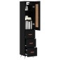 Highboard Schwarz 34,5x34x180 cm Holzwerkstoff Highboard Schwarz 34,5x34x180 cm Holzwerkstoff