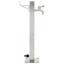 Garten-Wassersäule Edelstahl Quadratisch 65 cm