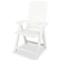 vidaXL Verstellbare Gartenstühle 2 Stk. Kunststoff Weiß vidaXL Verstellbare Gartenstühle 2 Stk. Kunststoff Weiß