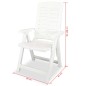 vidaXL Verstellbare Gartenstühle 2 Stk. Kunststoff Weiß vidaXL Verstellbare Gartenstühle 2 Stk. Kunststoff Weiß