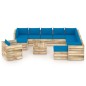 12-tlg. Garten-Lounge-Set mit Kissen Grün Imprägniertes Holz 12-tlg. Garten-Lounge-Set mit Kissen Grün Imprägniertes Holz