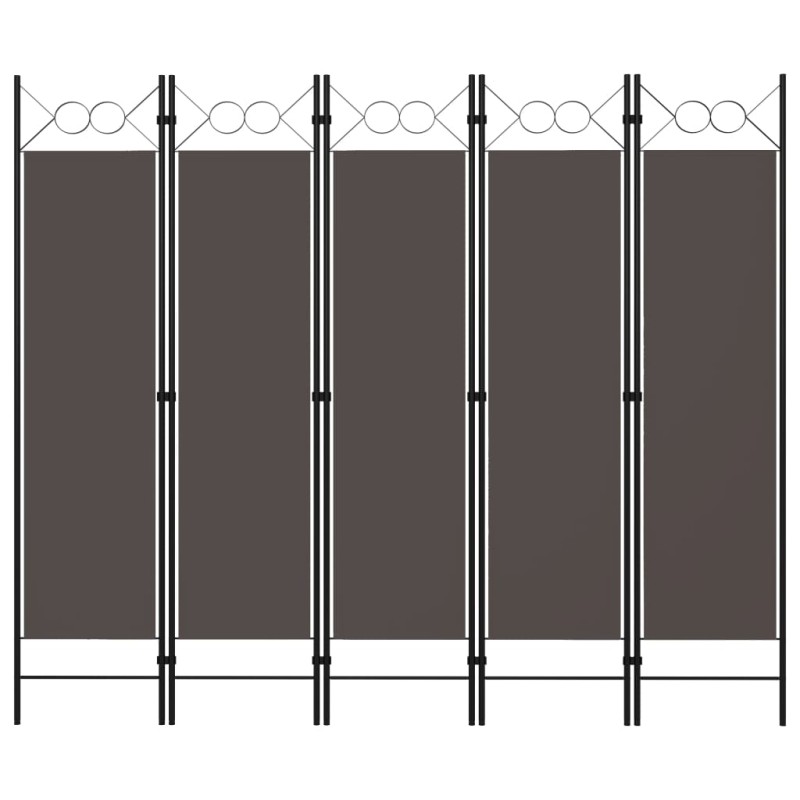5-tlg. Raumteiler Anthrazit 200 x 180 cm 5-tlg. Raumteiler Anthrazit 200 x 180 cm