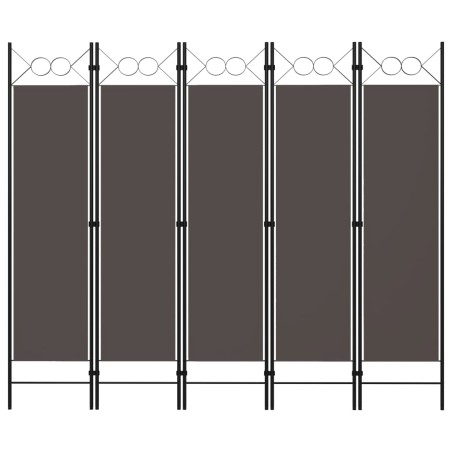 5-tlg. Raumteiler Anthrazit 200 x 180 cm