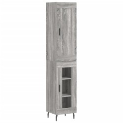 Highboard Grau Sonoma 34,5x34x180 cm Holzwerkstoff
