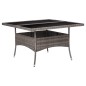 vidaXL Garten-Esstisch Grau Poly Rattan und Glas vidaXL Garten-Esstisch Grau Poly Rattan und Glas