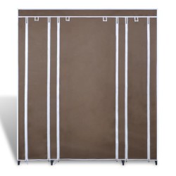 vidaXL Stoffschrank mit Fächern und Stangen 45×150×176 cm Braun  