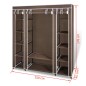 vidaXL Stoffschrank mit Fächern und Stangen 45×150×176 cm Braun vidaXL Stoffschrank mit Fächern und Stangen 45×150×176 cm Braun