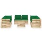 9-tlg. Garten-Lounge-Set mit Kissen Grün Imprägniertes Holz 9-tlg. Garten-Lounge-Set mit Kissen Grün Imprägniertes Holz