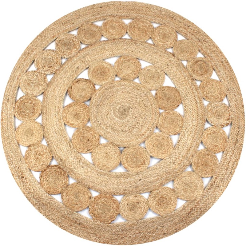 vidaXL Teppich Geflochten Jute 150 cm Rund vidaXL Teppich Geflochten Jute 150 cm Rund