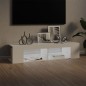 TV-Schrank mit LED-Leuchten Hochglanz-Weiß 135x39x30 cm TV-Schrank mit LED-Leuchten Hochglanz-Weiß 135x39x30 cm