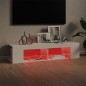 TV-Schrank mit LED-Leuchten Hochglanz-Weiß 135x39x30 cm TV-Schrank mit LED-Leuchten Hochglanz-Weiß 135x39x30 cm