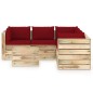 vidaXL 6-tlg. Garten-Lounge-Set mit Kissen Grün Imprägniertes Holz vidaXL 6-tlg. Garten-Lounge-Set mit Kissen Grün Imprägniertes Holz