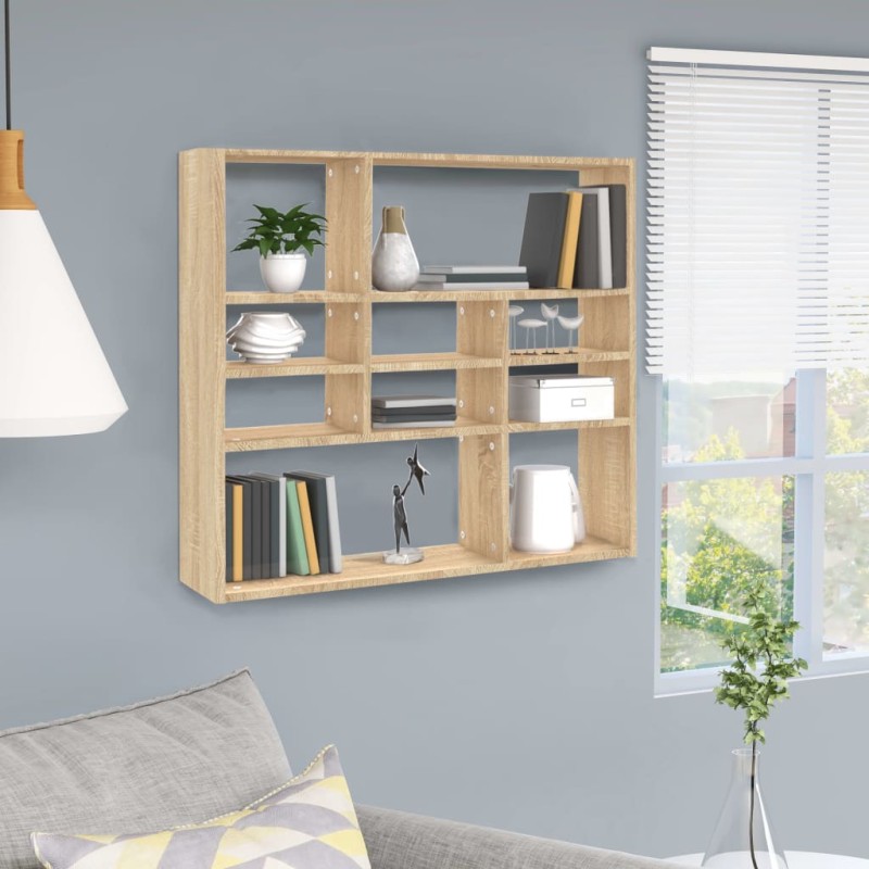 Wandregal Sonoma-Eiche 90x16x78 cm Holzwerkstoff Wandregal Sonoma-Eiche 90x16x78 cm Holzwerkstoff