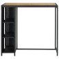 Bartisch mit Regal Schwarz 120x60x110 cm Poly Rattan Bartisch mit Regal Schwarz 120x60x110 cm Poly Rattan