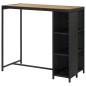 Bartisch mit Regal Schwarz 120x60x110 cm Poly Rattan Bartisch mit Regal Schwarz 120x60x110 cm Poly Rattan