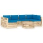 7-tlg. Garten-Lounge-Set mit Kissen Grün Imprägniertes Holz 7-tlg. Garten-Lounge-Set mit Kissen Grün Imprägniertes Holz