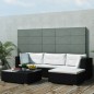 5-tlg. Garten-Lounge-Set mit Kissen Poly Rattan Schwarz 5-tlg. Garten-Lounge-Set mit Kissen Poly Rattan Schwarz
