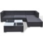 5-tlg. Garten-Lounge-Set mit Kissen Poly Rattan Schwarz 5-tlg. Garten-Lounge-Set mit Kissen Poly Rattan Schwarz
