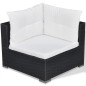 5-tlg. Garten-Lounge-Set mit Kissen Poly Rattan Schwarz 5-tlg. Garten-Lounge-Set mit Kissen Poly Rattan Schwarz