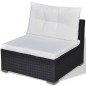 5-tlg. Garten-Lounge-Set mit Kissen Poly Rattan Schwarz 5-tlg. Garten-Lounge-Set mit Kissen Poly Rattan Schwarz