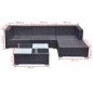 5-tlg. Garten-Lounge-Set mit Kissen Poly Rattan Schwarz 5-tlg. Garten-Lounge-Set mit Kissen Poly Rattan Schwarz