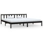 Massivholzbett Schwarz Kiefer 200x200 cm Massivholzbett Schwarz Kiefer 200x200 cm