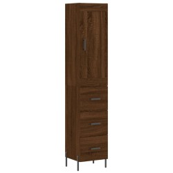 Highboard Braun Eichen-Optik 34,5x34x180 cm Holzwerkstoff