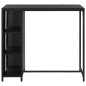 Bartisch mit Regal Schwarz 120x60x110 cm Poly Rattan Bartisch mit Regal Schwarz 120x60x110 cm Poly Rattan