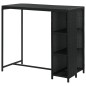 Bartisch mit Regal Schwarz 120x60x110 cm Poly Rattan Bartisch mit Regal Schwarz 120x60x110 cm Poly Rattan