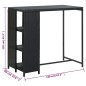 Bartisch mit Regal Schwarz 120x60x110 cm Poly Rattan Bartisch mit Regal Schwarz 120x60x110 cm Poly Rattan