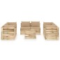 9-tlg. Garten-Lounge-Set mit Kissen Grün Imprägniertes Holz 9-tlg. Garten-Lounge-Set mit Kissen Grün Imprägniertes Holz