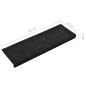 Treppenmatten 15 Stk. Nadelvlies 65x21x4 cm Schwarz Treppenmatten 15 Stk. Nadelvlies 65x21x4 cm Schwarz