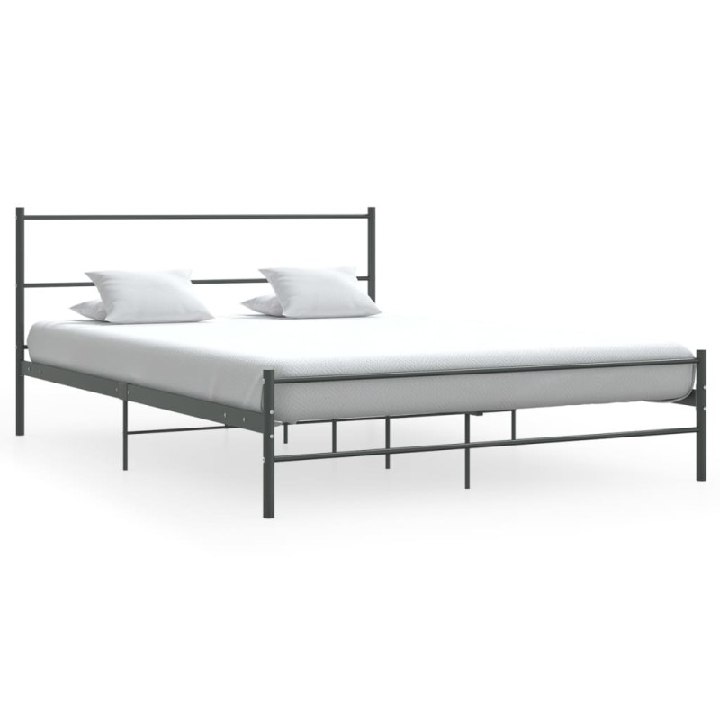 vidaXL Bettgestell ohne Matratze Grau Metall 140×200 cm vidaXL Bettgestell ohne Matratze Grau Metall 140×200 cm