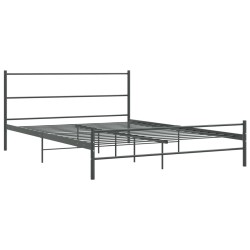 vidaXL Bettgestell ohne Matratze Grau Metall 140×200 cm