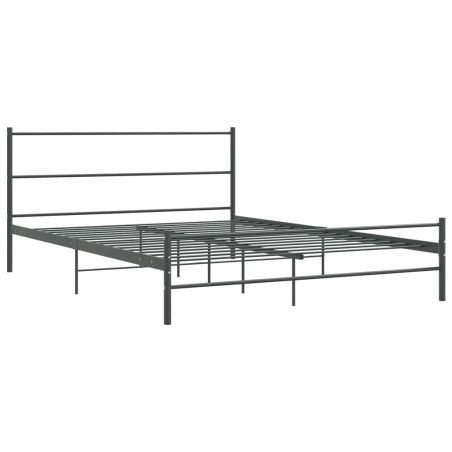 vidaXL Bettgestell ohne Matratze Grau Metall 140×200 cm