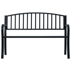 vidaXL Gartenbank 125 cm Schwarz Stahl