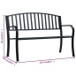 vidaXL Gartenbank 125 cm Schwarz Stahl vidaXL Gartenbank 125 cm Schwarz Stahl