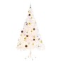 Künstlicher Weihnachtsbaum mit Kugeln und LEDs Weiß 150 cm Künstlicher Weihnachtsbaum mit Kugeln und LEDs Weiß 150 cm