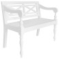 vidaXL Batavia-Sitzbank 98 cm Mahagoni Massivholz Weiß vidaXL Batavia-Sitzbank 98 cm Mahagoni Massivholz Weiß