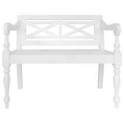 vidaXL Batavia-Sitzbank 98 cm Mahagoni Massivholz Weiß