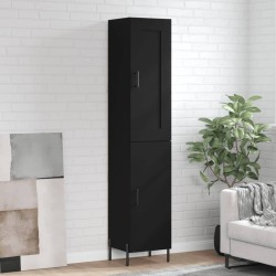 vidaXL Highboard Schwarz 34,5x34x180 cm Holzwerkstoff