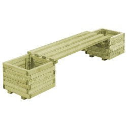 vidaXL Gartenbank mit Pflanzgefäßen Kiefernholz Imprägniert