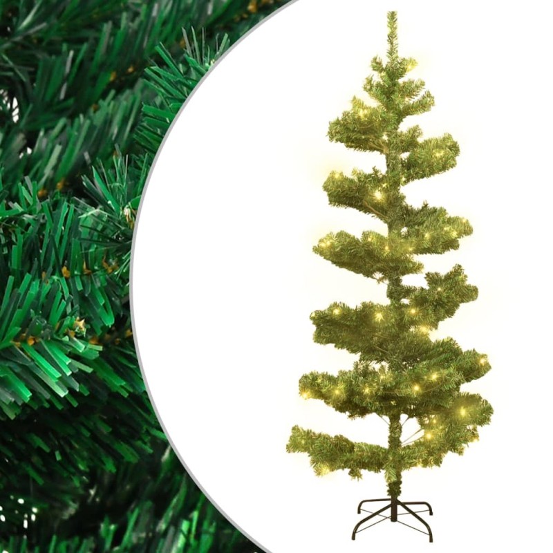 Spiral-Weihnachtsbaum mit Ständer und LEDs Grün 180 cm PVC Spiral-Weihnachtsbaum mit Ständer und LEDs Grün 180 cm PVC