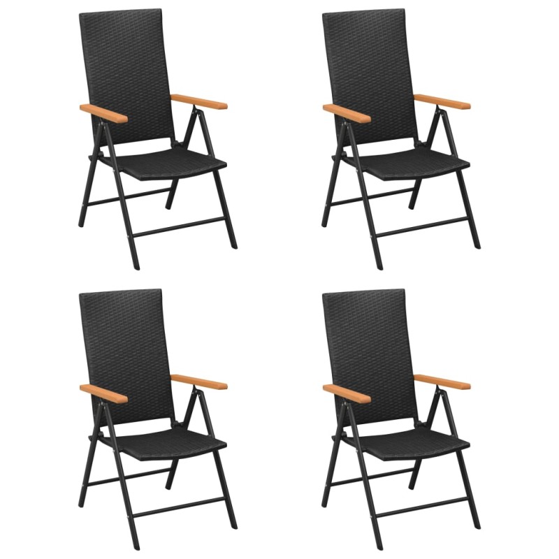 Gartenstühle 4 Stk. Poly Rattan Schwarz Gartenstühle 4 Stk. Poly Rattan Schwarz