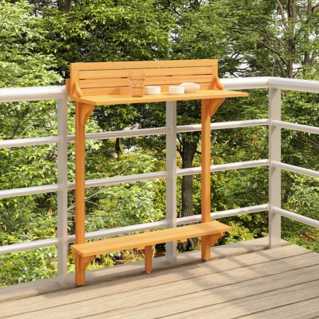 vidaXL Balkon-Stehtisch 90x37x122,5 cm Massivholz Akazie