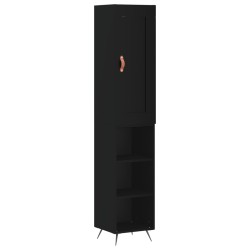 Highboard Schwarz 34,5x34x180 cm Holzwerkstoff
